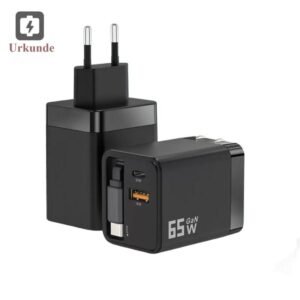 Neue 65W GaN Einziehbares Ladeger?t | Eingebaute Kabel Ultra Langlebig | 6-Gang Teleskopisches USB-C-Kabel | PD-Schnellladung | Kompakt & Reisebereit | CE/FCC/RoHS Zertifiziert | ??ber 10.000 Zugtests Bestanden | Keine Verwickelten Kabel Mehr!